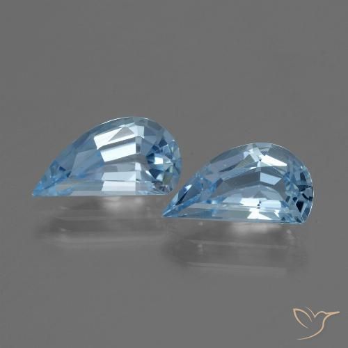 2.73 ct Loose Swiss Blue Topaz, 9.9 x 5.1 mm Odd Shaped From Brazil, Photo A