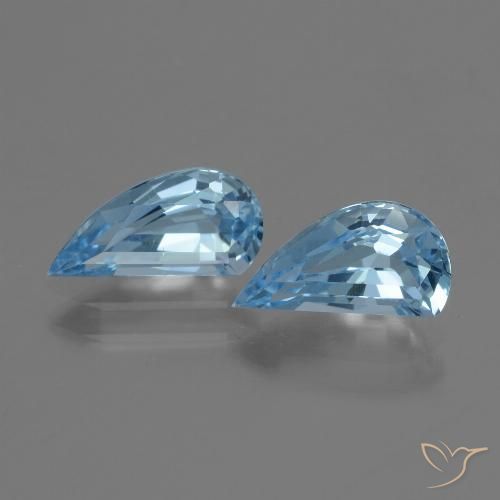2.84 ct Loose Sky Blue Topaz, 9.9 x 5.1 mm Odd Shaped From Brazil, Photo A
