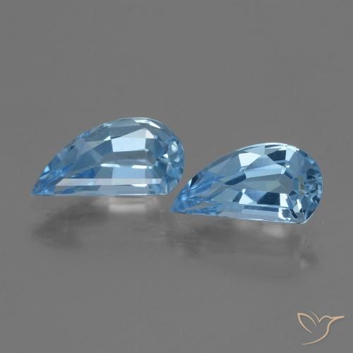 2.9 ct Loose Swiss Blue Topaz, 10.1 x 5 mm Odd Shaped From Brazil, Photo A