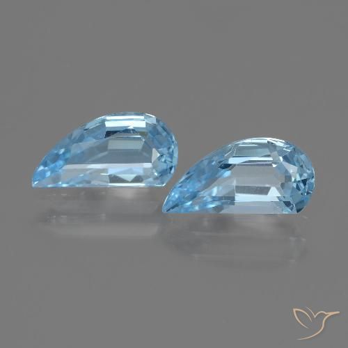 2.77 ct Loose Sky Blue Topaz, 10 x 4.9 mm Odd Shaped From Brazil, Photo A
