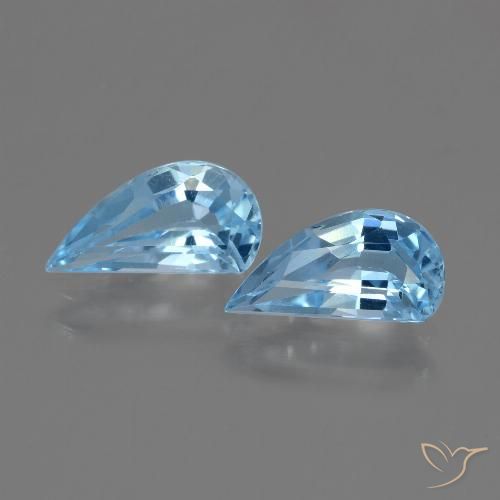 2.66 ct Loose Sky Blue Topaz, 10 x 5.1 mm Odd Shaped From Brazil, Photo A
