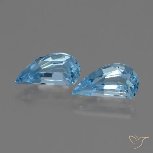 2.79 ct Loose Sky Blue Topaz, 9.8 x 4.9 mm Odd Shaped From Brazil, Photo A
