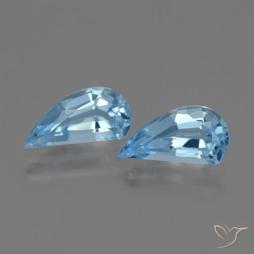 2.58 ct Loose Swiss Blue Topaz, 9.9 x 4.8 mm Odd Shaped From Brazil, Photo A
