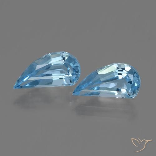 2.84 ct Loose Sky Blue Topaz, 9.9 x 5 mm Odd Shaped From Brazil, Photo A