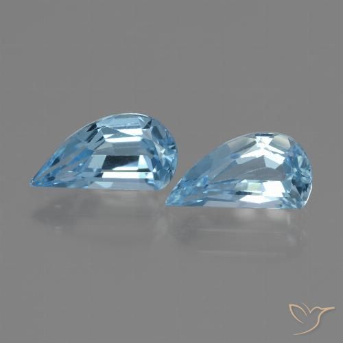 2.89 ct Loose Sky Blue Topaz, 9.9 x 5.1 mm Odd Shaped From Brazil, Photo A