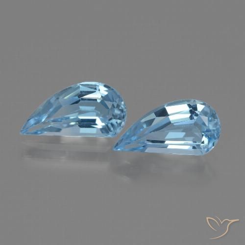2.65 ct Loose Swiss Blue Topaz, 10.1 x 5.1 mm Odd Shaped From Brazil, Photo A
