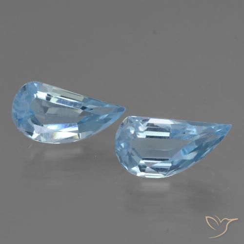 2.81 ct Loose Sky Blue Topaz, 9.8 x 5 mm Odd Shaped From Brazil, Photo A