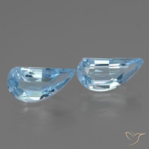 2.77 ct Loose Sky Blue Topaz, 9.8 x 5 mm Odd Shaped From Brazil, Photo A