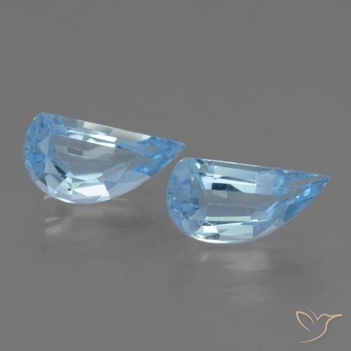2.78 ct Loose Sky Blue Topaz, 9.9 x 5.1 mm Odd Shaped From Brazil, Photo A