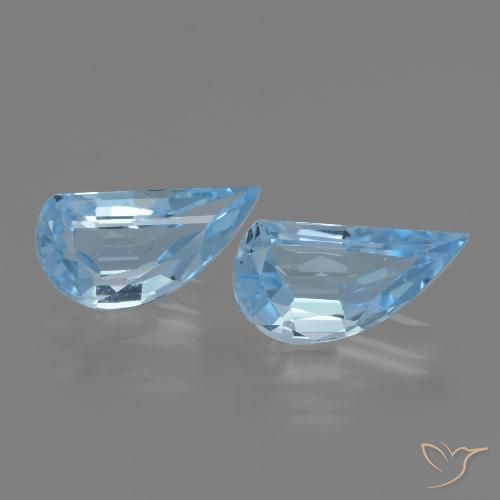 2.67 ct Loose Sky Blue Topaz, 9.8 x 5 mm Odd Shaped From Brazil, Photo A