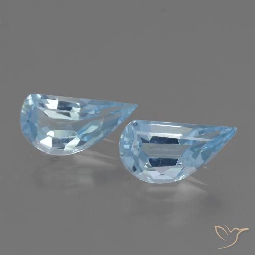 2.57 ct Loose Sky Blue Topaz, 9.8 x 5.1 mm Odd Shaped From Brazil, Photo A