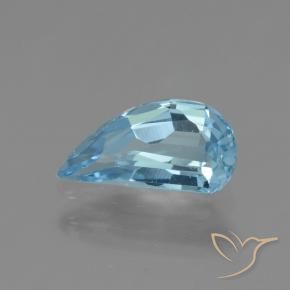 1.41 ct Blue Topaz Stone, Natural Topaz in Half Heart Facet Shape for Sale
