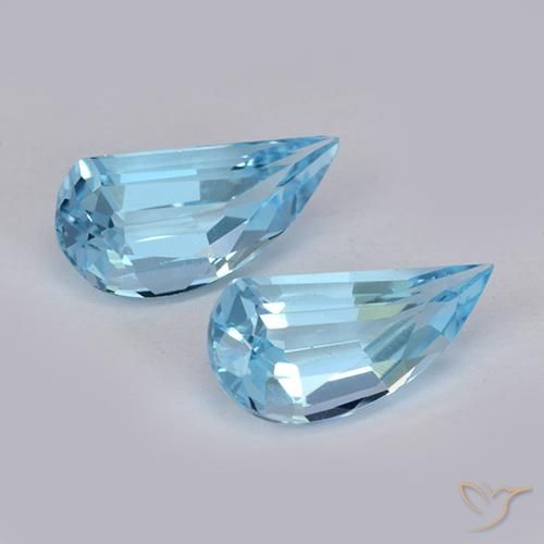 2.69 ctw Blue Topaz Stones, Natural Topaz in Fancy Facet Shape for Sale