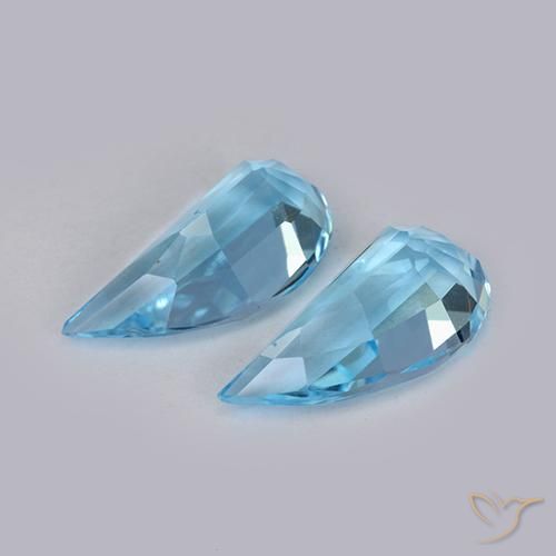 Topaz Gemstones in 10 x 4.9 mm Size for Sale, Topaz Stones in Swiss Blue Color