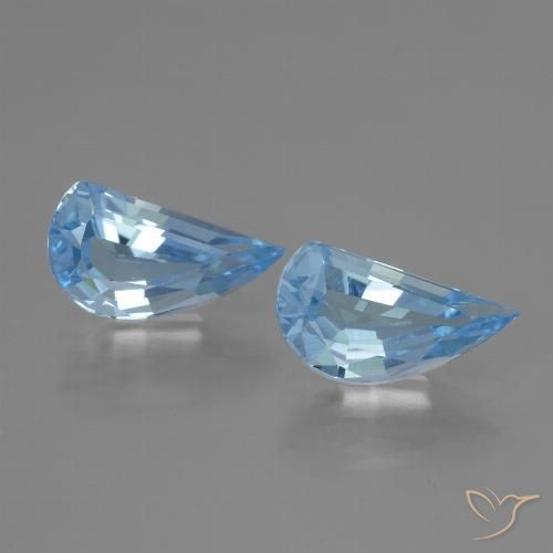 2.71 ct Sky Blue Topaz, 9.8 x 5.1 mm Odd Shaped From Brazil, Photo A