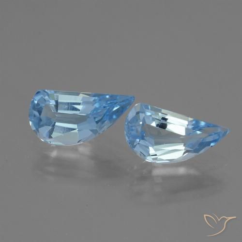 2.63 ct Sky Blue Topaz, 9.8 x 5 mm Odd Shaped From Brazil, Photo A