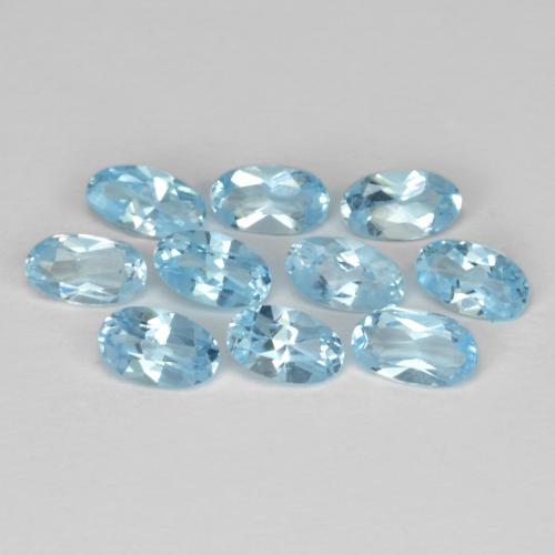 Светло-синий Топаз Камень - 0.3ct Фасетный Овал (ID: 436873)