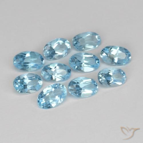 2.90 ctw Blue Topaz Stones, Natural Topaz in Oval Facet Shape for Sale