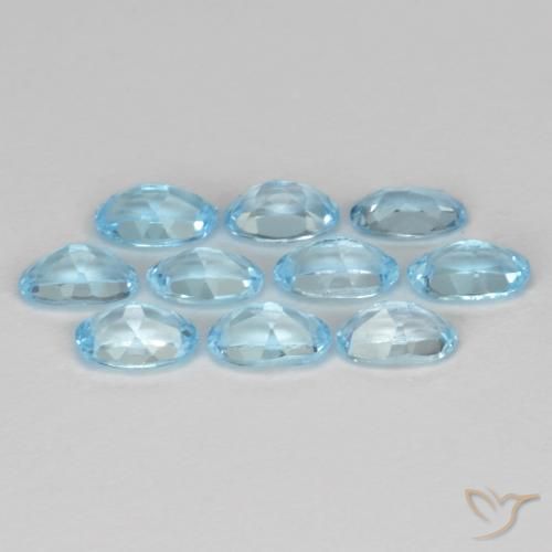 Topaz Gemstones in 5.1 x 3.2 mm Size for Sale, Topaz Stones in Sky Blue Color
