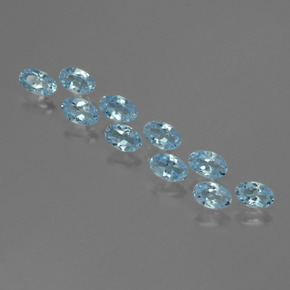 Небесно Голубой Топаз Камень - 0.3ct Фасетный Овал (ID: 436875)
