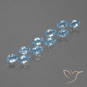 2.93 ctw Blue Topaz Stones, Natural Topaz in Oval Facet Shape for Sale