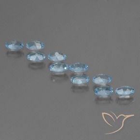 Topaz Gemstones in 5.2 x 3.3 mm Size for Sale, Topaz Stones in Sky Blue Color