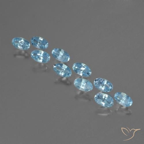 2.79 ct Sky Blue Topaz, 4.9 x 3 mm Oval Cut From Brazil, Photo A