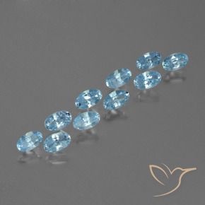 2.79 ctw Blue Topaz Stones, Natural Topaz in Oval Facet Shape for Sale