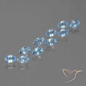 2.95 ctw Blue Topaz Stones, Natural Topaz in Oval Facet Shape for Sale