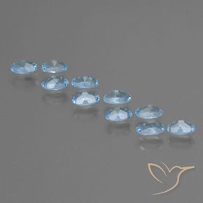 Topaz Gemstones in 5.1 x 3.3 mm Size for Sale, Topaz Stones in Swiss Blue Color