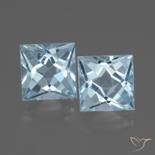 6.48 ct Loose Sky Blue Topaz, 8.2 x 8 mm Princess Cut From Brazil, Photo A