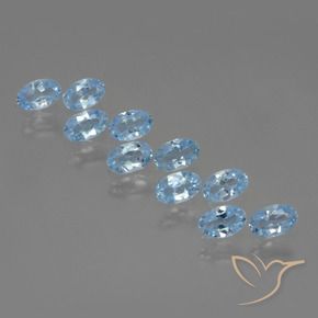 2.95 ctw Blue Topaz Stones, Natural Topaz in Oval Facet Shape for Sale