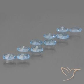 Topaz Gemstones in 5.2 x 3.3 mm Size for Sale, Topaz Stones in Swiss Blue Color
