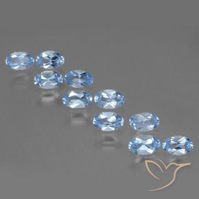 3.20 ctw Blue Topaz Stones, Natural Topaz in Oval Facet Shape for Sale