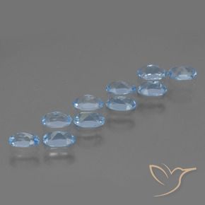 Topaz Gemstones in 5.2 x 3.3 mm Size for Sale, Topaz Stones in Sky Blue Color
