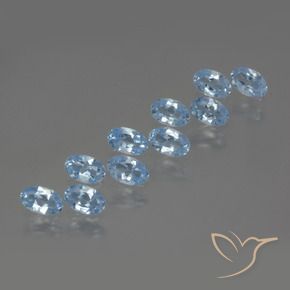 2.87 ctw Blue Topaz Stones, Natural Topaz in Oval Facet Shape for Sale