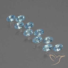 3.08 ctw Blue Topaz Stones, Natural Topaz in Oval Facet Shape for Sale