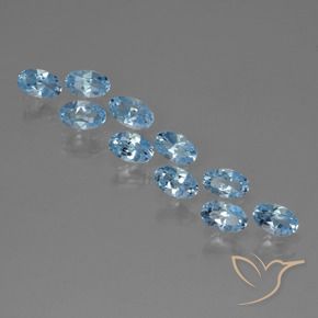 3.06 ctw Blue Topaz Stones, Natural Topaz in Oval Facet Shape for Sale