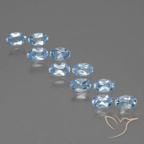 2.94 ctw Blue Topaz Stones, Natural Topaz in Oval Facet Shape for Sale