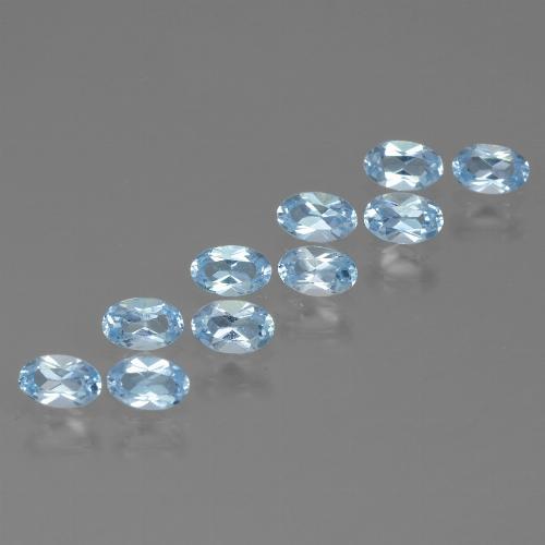 Baby Blue Топаз Камень - 0.3ct Фасетный Овал (ID: 437165)