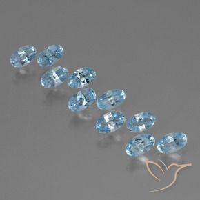 3.07 ctw Blue Topaz Stones, Natural Topaz in Oval Facet Shape for Sale
