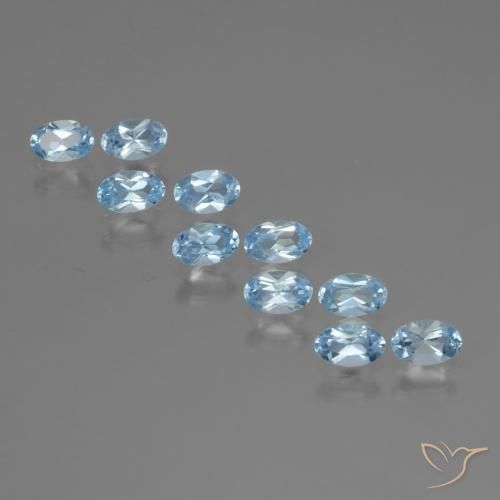 3.22 ctw Blue Topaz Stones, Natural Topaz in Oval Facet Shape for Sale