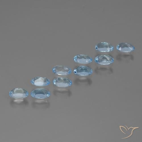 Topaz Gemstones in 5.2 x 3.3 mm Size for Sale, Topaz Stones in Sky Blue Color