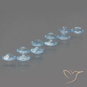 Topaz Gemstones in 5 x 3.3 mm Size for Sale, Topaz Stones in Swiss Blue Color