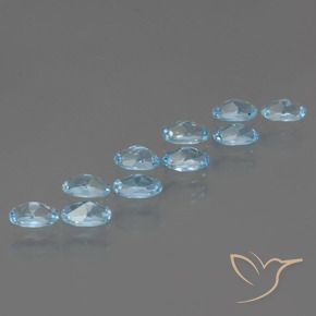 Topaz Gemstones in 5.2 x 3.5 mm Size for Sale, Topaz Stones in Sky Blue Color