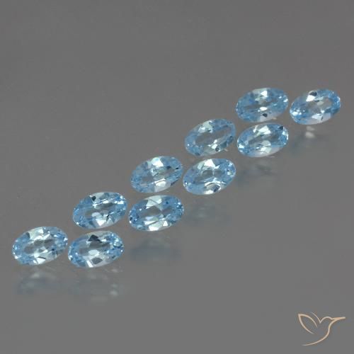 3.64ctw Natural Sky Blue Topaz, Oval, VS