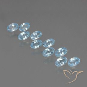 2.86 ctw Blue Topaz Stones, Natural Topaz in Oval Facet Shape for Sale