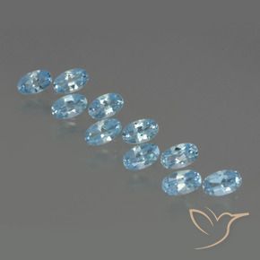 2.78 ctw Blue Topaz Stones, Natural Topaz in Oval Facet Shape for Sale