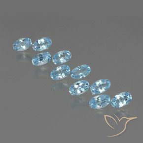 2.96 ctw Blue Topaz Stones, Natural Topaz in Oval Facet Shape for Sale