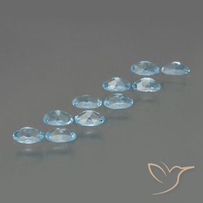 Topaz Gemstones in 5.1 x 3.1 mm Size for Sale, Topaz Stones in Sky Blue Color